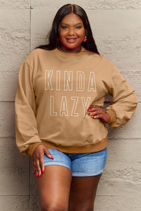 Hazel Blues® |  KINDA LAZY Round Neck Sweatshirt