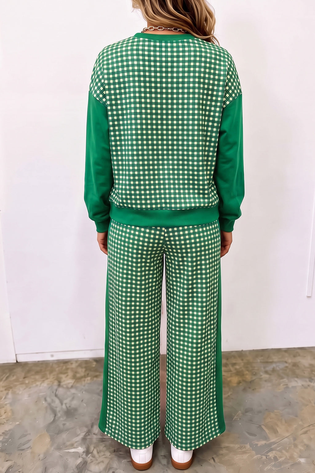 Savannah Pearl Green Christmas Plaid Pants Set