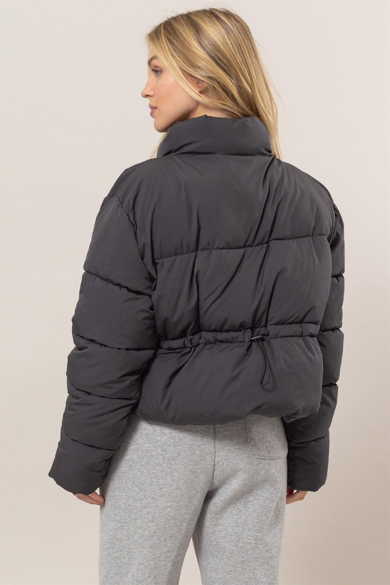 Hazel Blues® |  HYFVE Quilted Back Drawstring Puffer Jacket