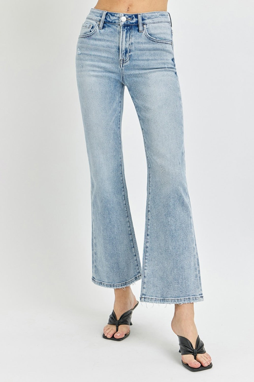 Hazel Blues® |  RISEN High Rise Ankle Flare Jeans