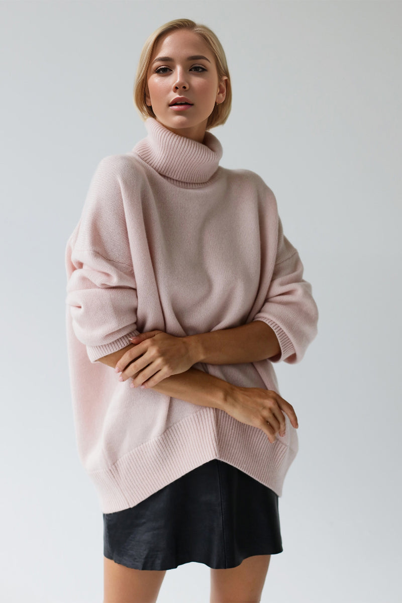 Hazel Blues® |  Basic Bae Turtleneck Dropped Shoulder Long Sleeve Sweater