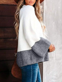 Hazel Blues® |  Contrast Round Neck Long Sleeve Sweater