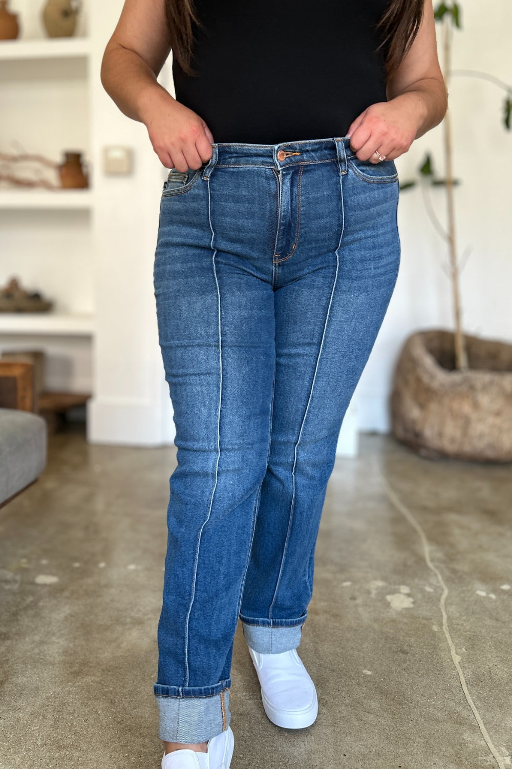 Hazel Blues® |  Judy Blue High Waist Front Seam Detail Straight Jeans