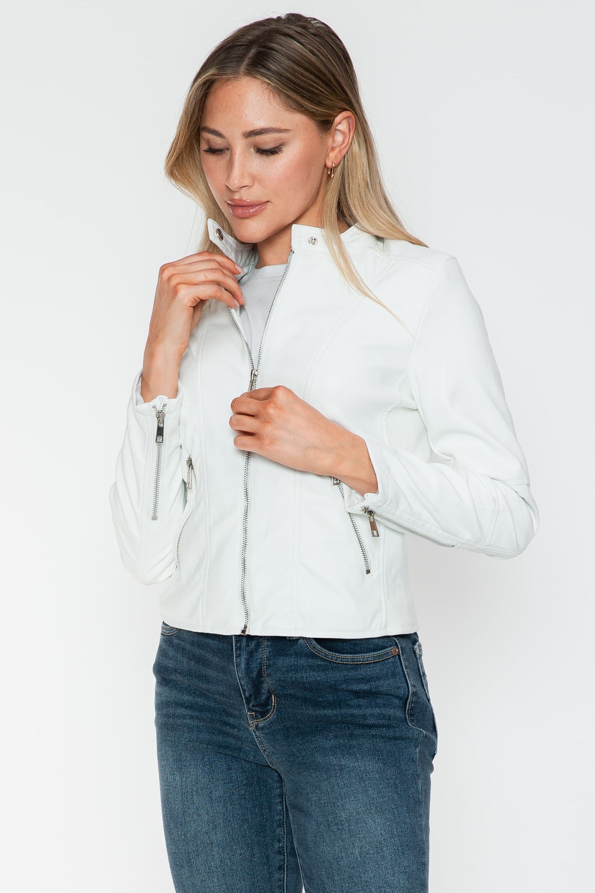 Hazel Blues® |  Snobbish PU Leather Zip Up Jacket with Pockets