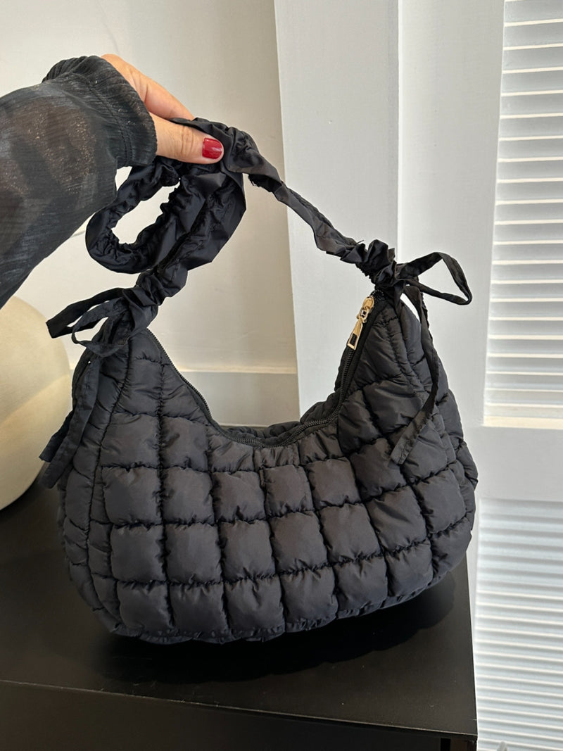 Hazel Blues® |  Bubble Texture Ruched Strap Quilted Shoulder Bag