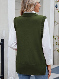 Hazel Blues® |  Buttoned Round Neck Sweater Vest