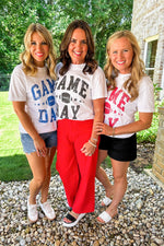 Hazel Blues® |  White GAME DAY Football Graphic Crewneck T Shirt