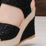 Hazel Blues® |  Lace Detail Open Toe High Heel Sandals