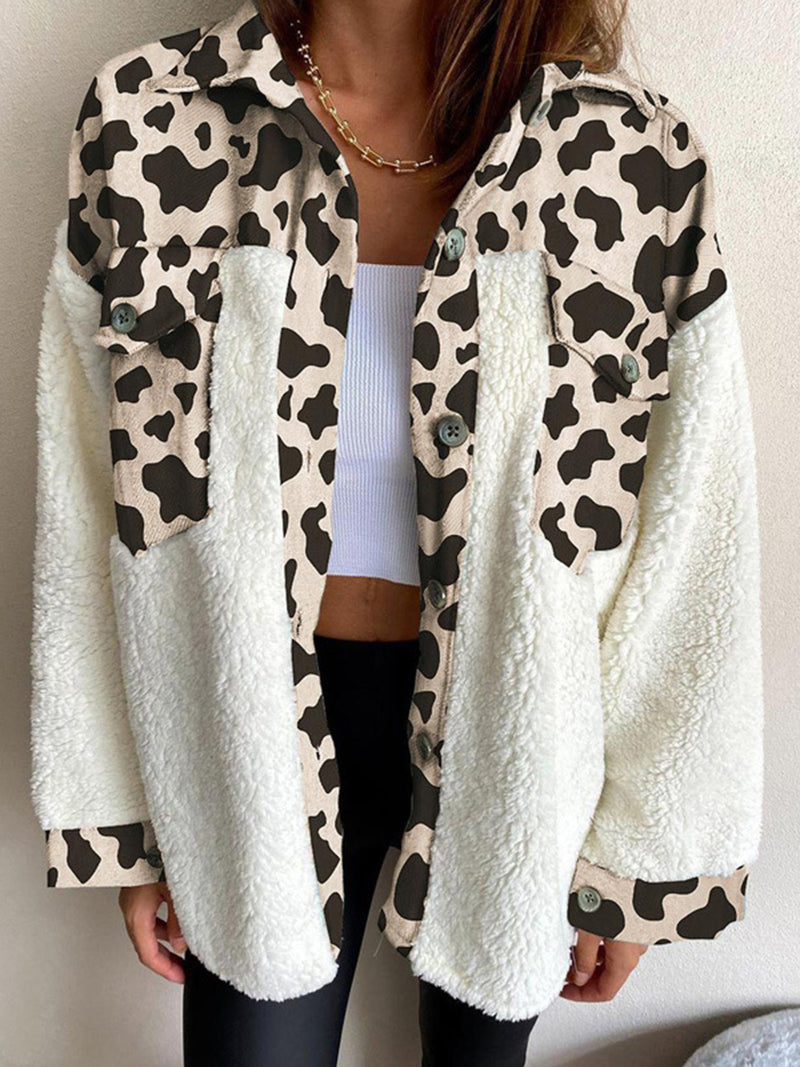 Hazel Blues® |  Fuzzy Button Up Long Sleeve Jacket
