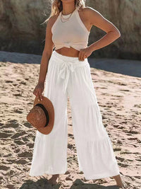 Hazel Blues® |  Tied Ruched Wide Leg Pants