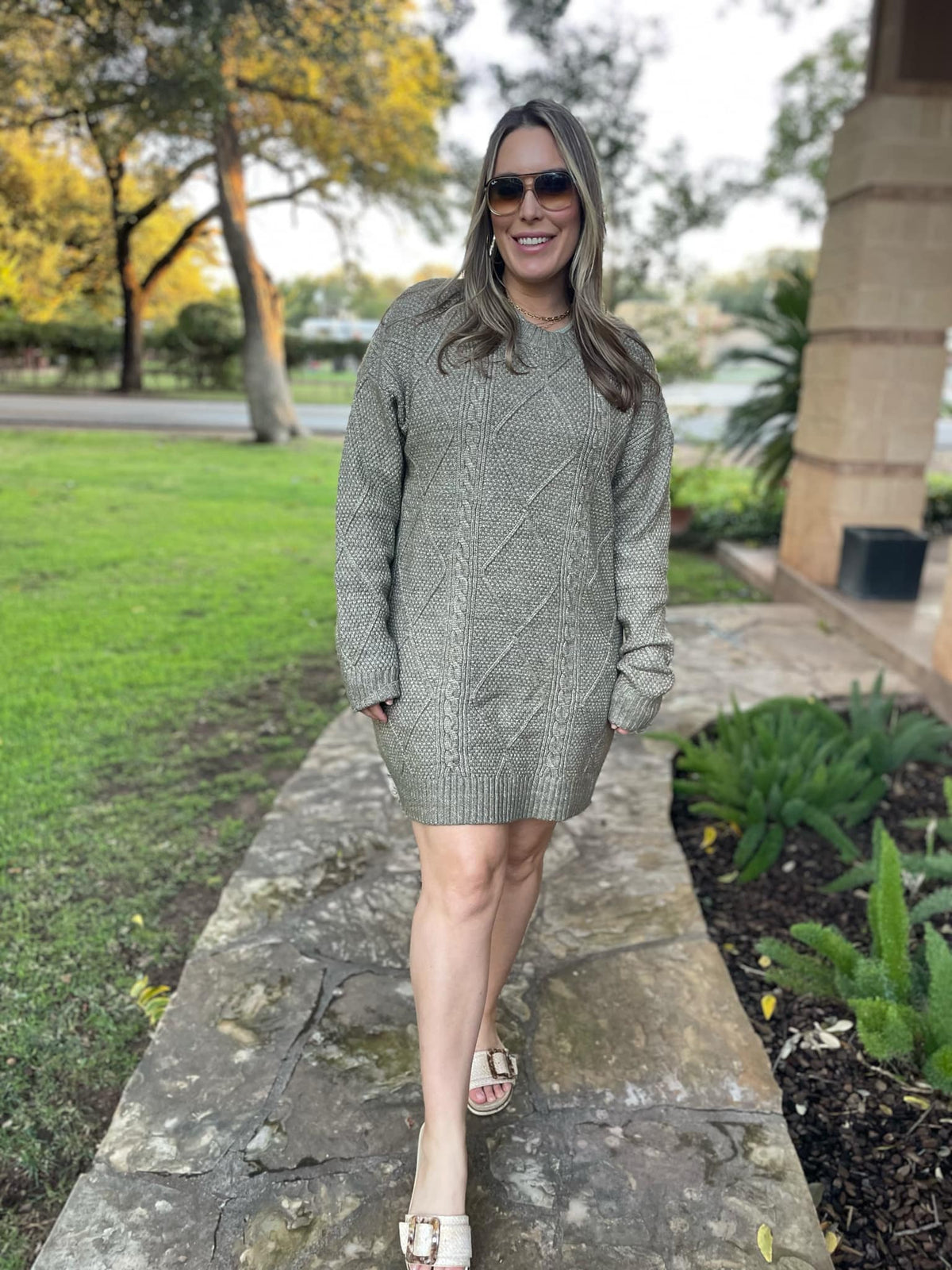 PREORDER: So Delightful Cable Knit Sweater Dress in Four Colors