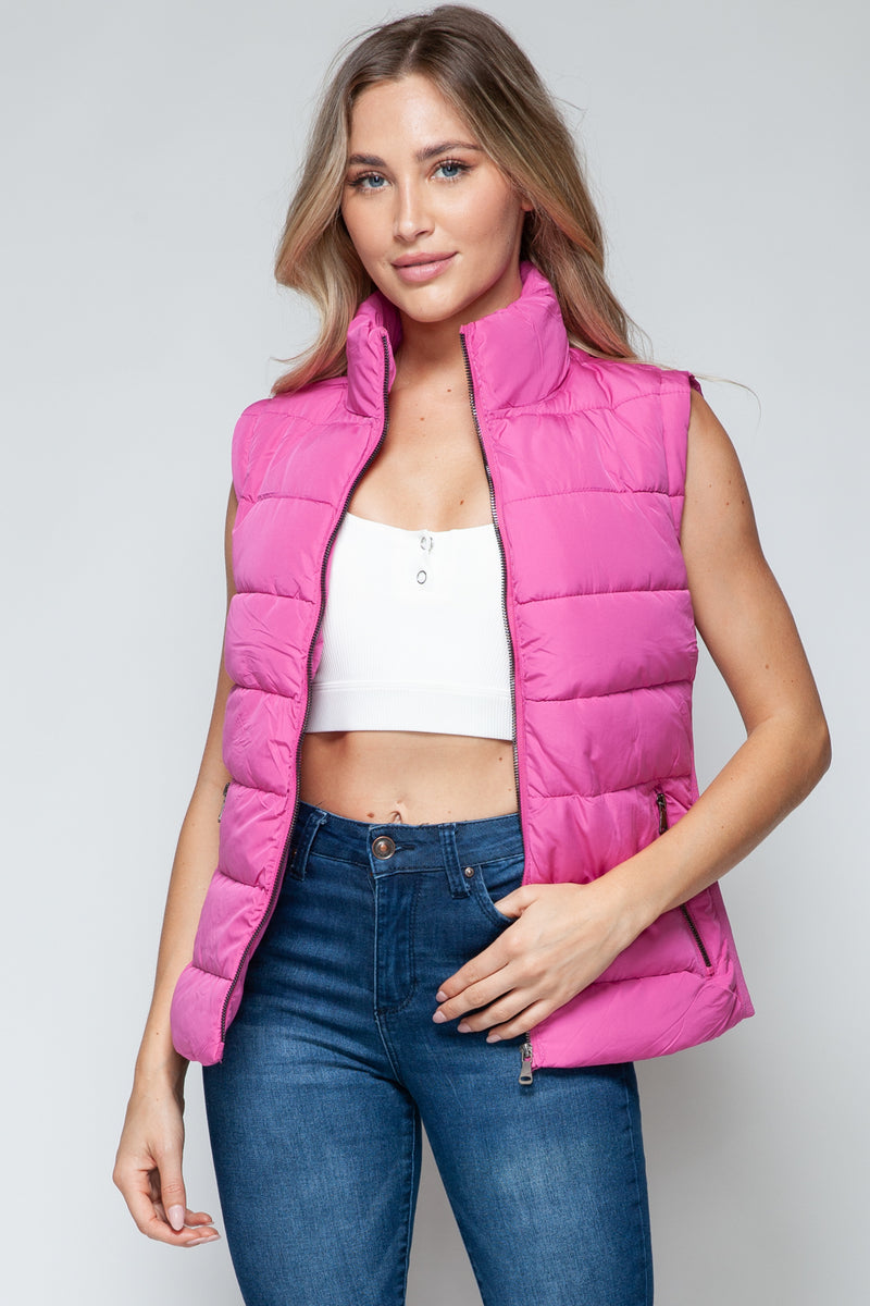 Hazel Blues® |  Snobbish Zip Up Turtleneck Vest with Pockets