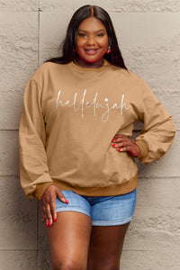 Hazel Blues® |  Letter Graphic Long Sleeve Sweatshirt