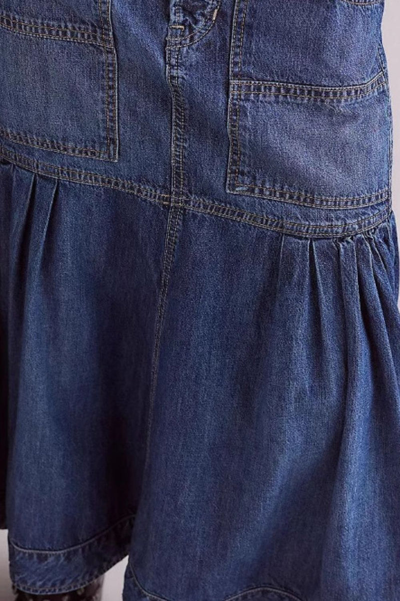 Hazel Blues® |  Midi Denim Skirt with Pockets