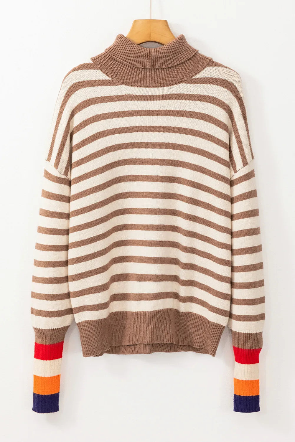 Hazel Blues® |  Striped Turtleneck Long Sleeve Sweater