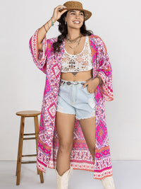 Hazel Blues® | Printed Open Front Longline Cardigan