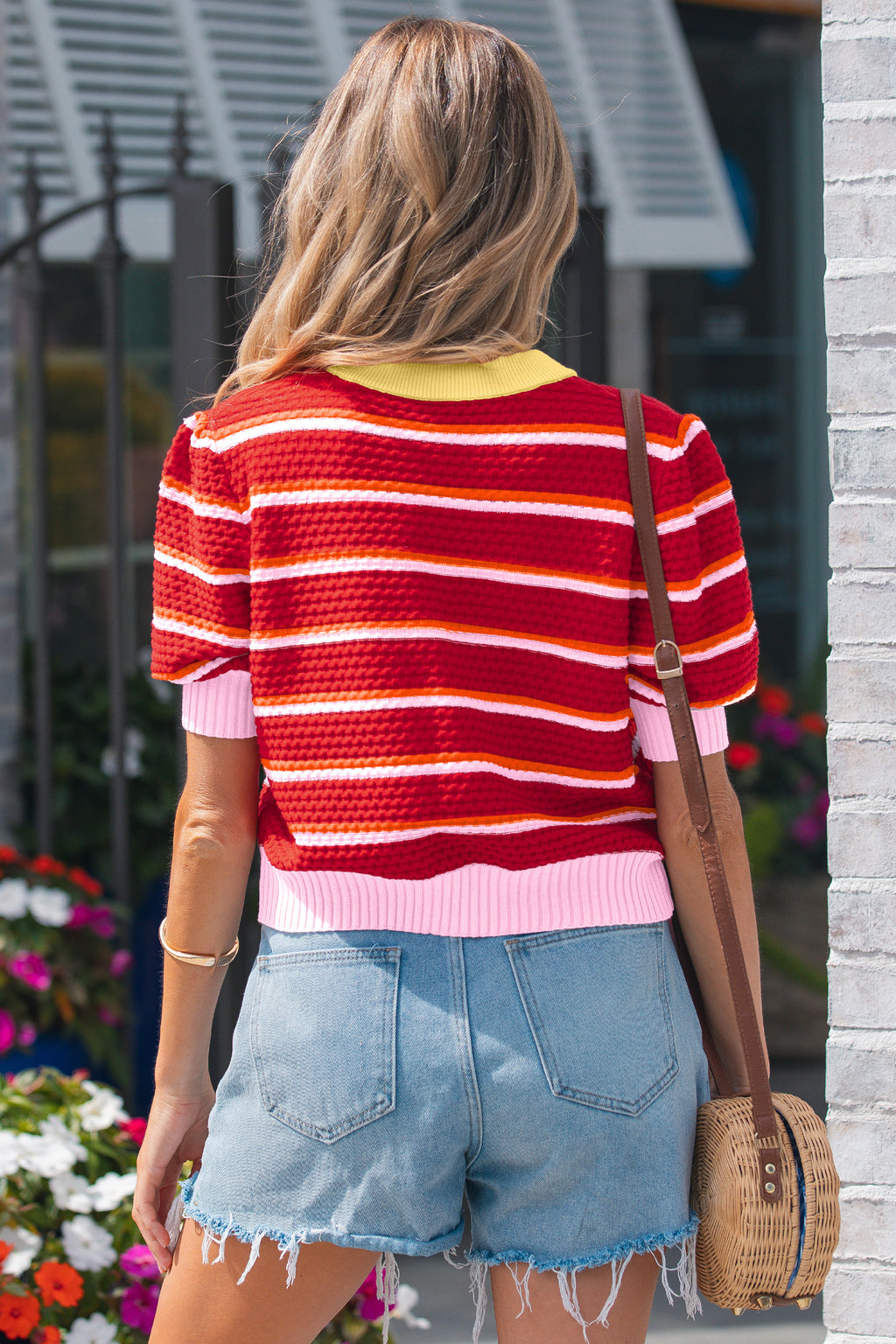 Amelia Pearl Red Stripe Color-Block Sweater