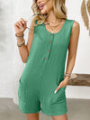 Hazel Blues® |  Pocketed Round Neck Sleeveless Romper