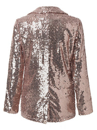 Hazel Blues® |  Sequin Lapel Collar Long Sleeve Blazer