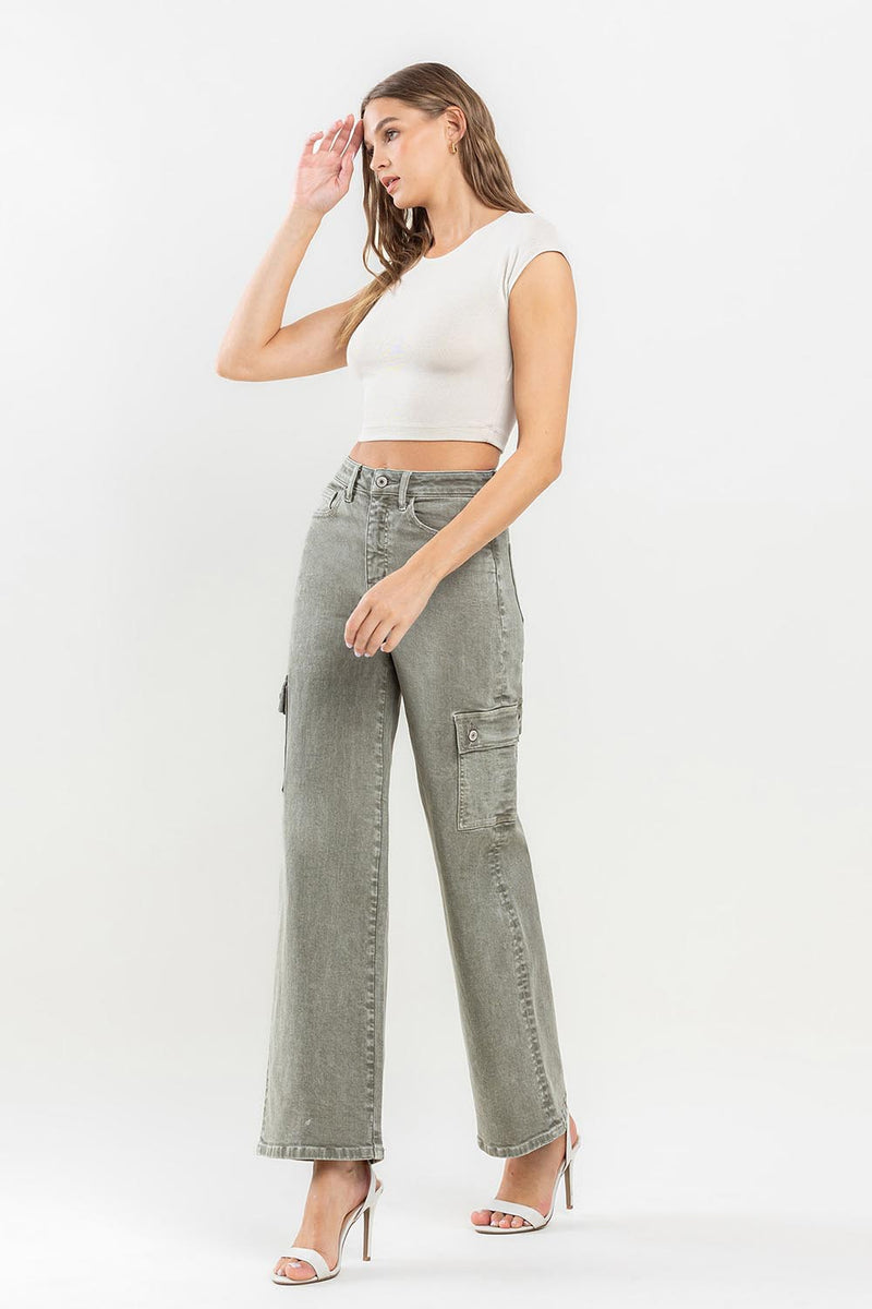 Hazel Blues® |  Vervet by Flying Monkey 90's Super High Rise Cargo Jeans