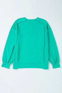 Hazel Blues® |  Exposed Seam Round Neck Long Sleeve Sweatshirt