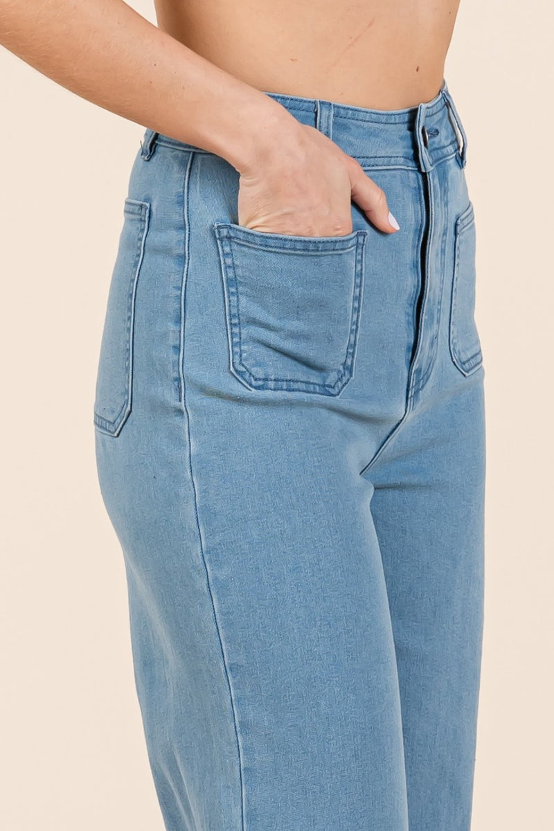 Hazel Blues® |  Mittoshop High Waist Wide Leg Jeans