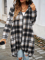 Hazel Blues® |  Plaid Zip Up Hooded Coat