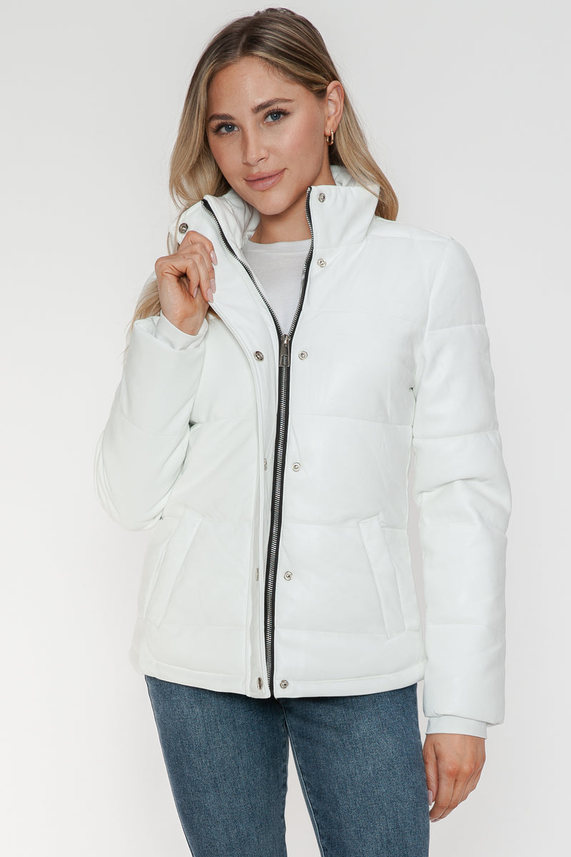 Hazel Blues® |  YMI Pocketed Zip Up Turtleneck Puffer Jacket