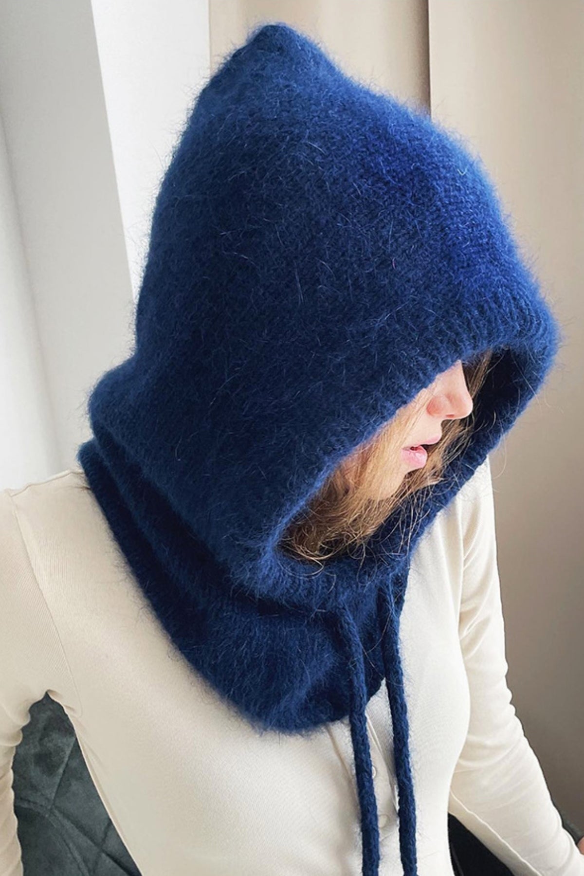 Hazel Blues® |  Drawstring Solid Color Thermal Knit Hat