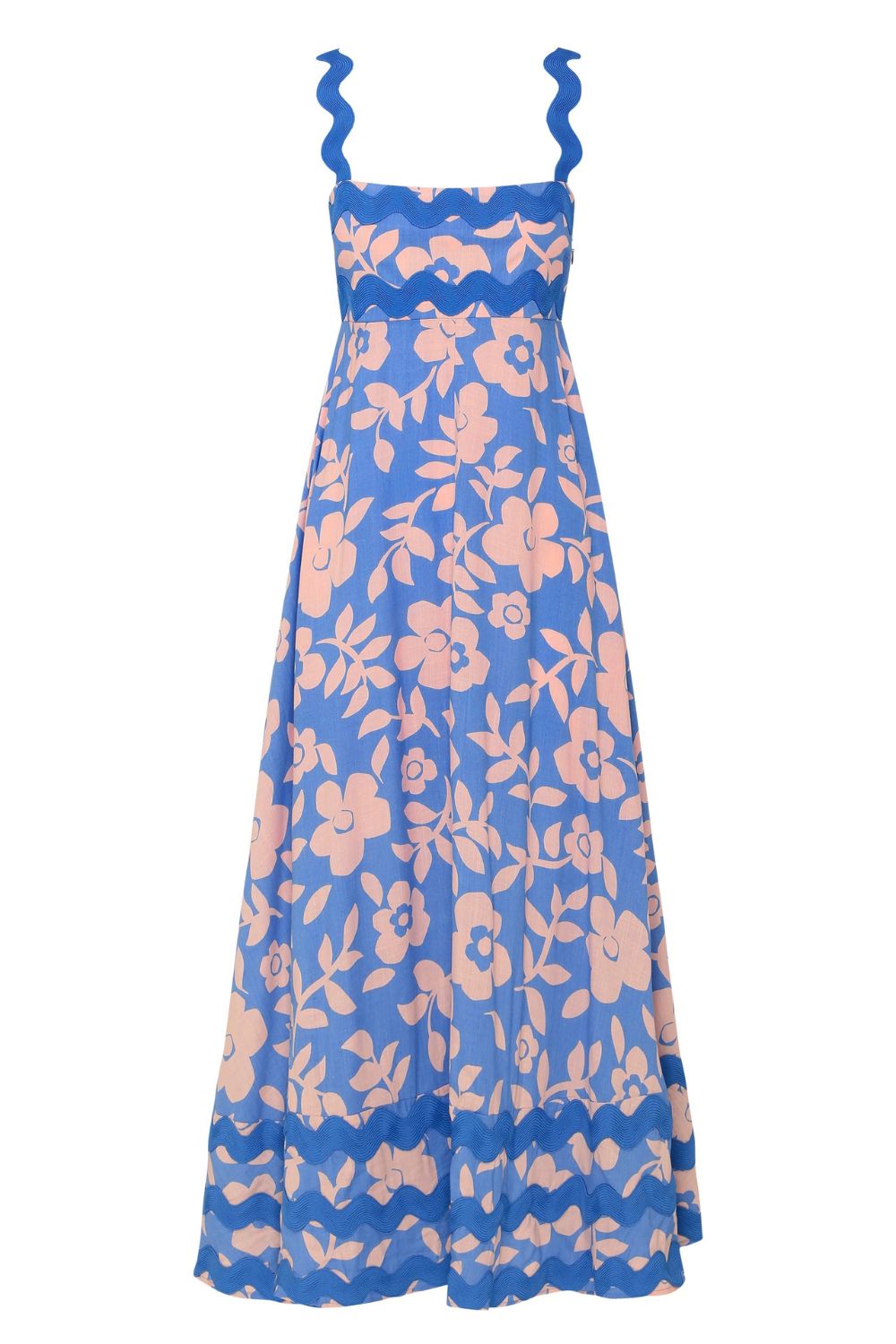 Hazel Blues® |  Printed Square Neck Wide Strap Dress