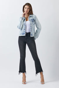 Hazel Blues® |  RISEN Button Up Washed Denim Jacket