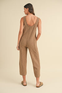 Hazel Blues® |  MABLE Sleeveless Knit Crop Jumpsuit with Pockets