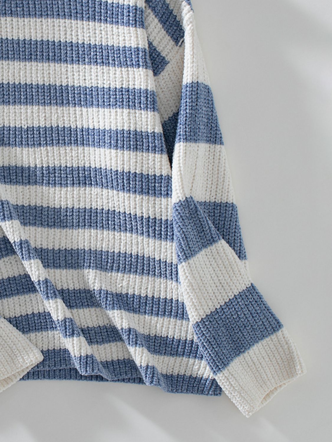 Hazel Blues® |  Striped Round Neck Long Sleeve Sweater