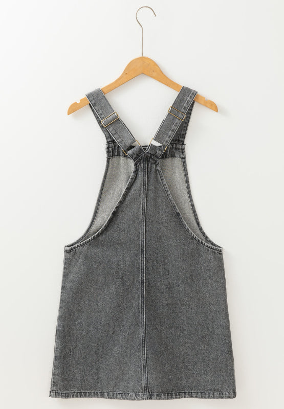 Hazel Blues® |  Wide Strap Button Down Denim Overall Dress