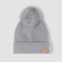 Hazel Blues® |  Thermal Bow Knit Hat with Pompom