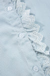 Hazel Blues® |  Lace Detail Striped Mock Neck Long Sleeve Shirt