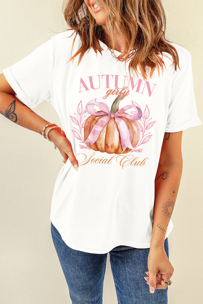 Hazel Blues® |  Pumpkin Graphic Round Neck Short Sleeve T-Shirt