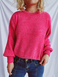 Hazel Blues® |  Round Neck Dropped Shoulder Long Sleeve Sweater