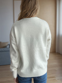 Hazel Blues® |  Round Neck Drop Shoulder Long Sleeve Sweater