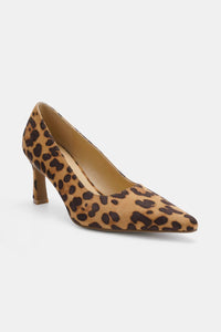 Hazel Blues® |  Beast Fashion Faux Suede Leopard Point Toe Pumps