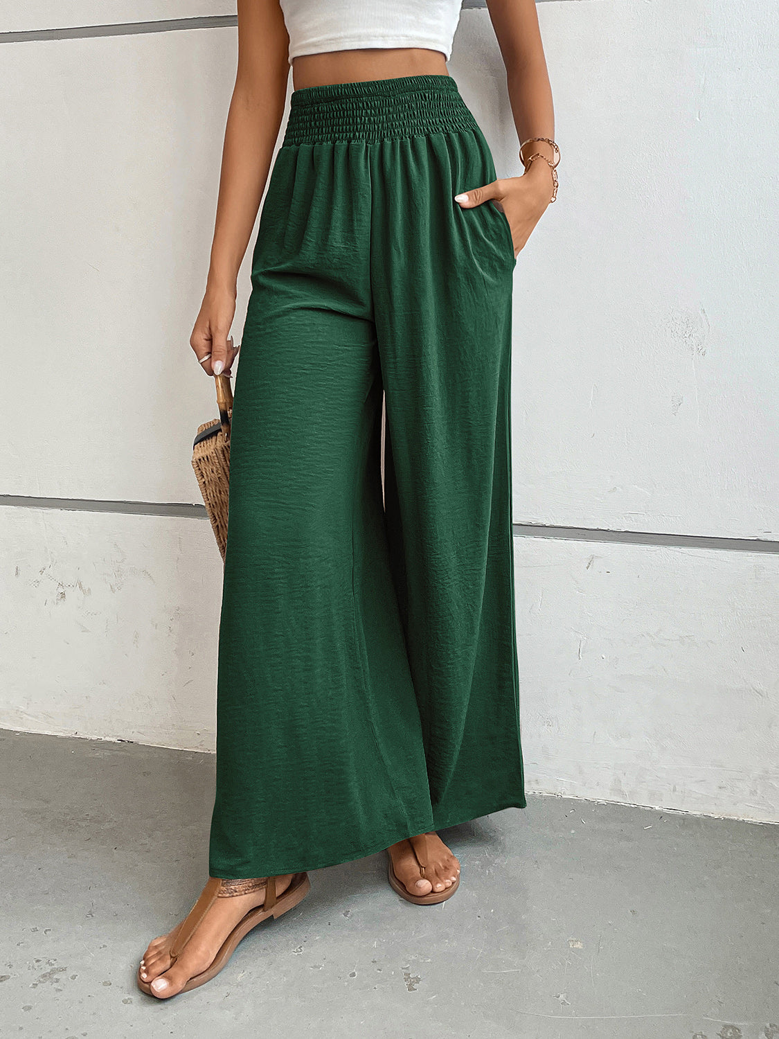 Hazel Blues® |  Perfee Wide Leg Pants with Pockets