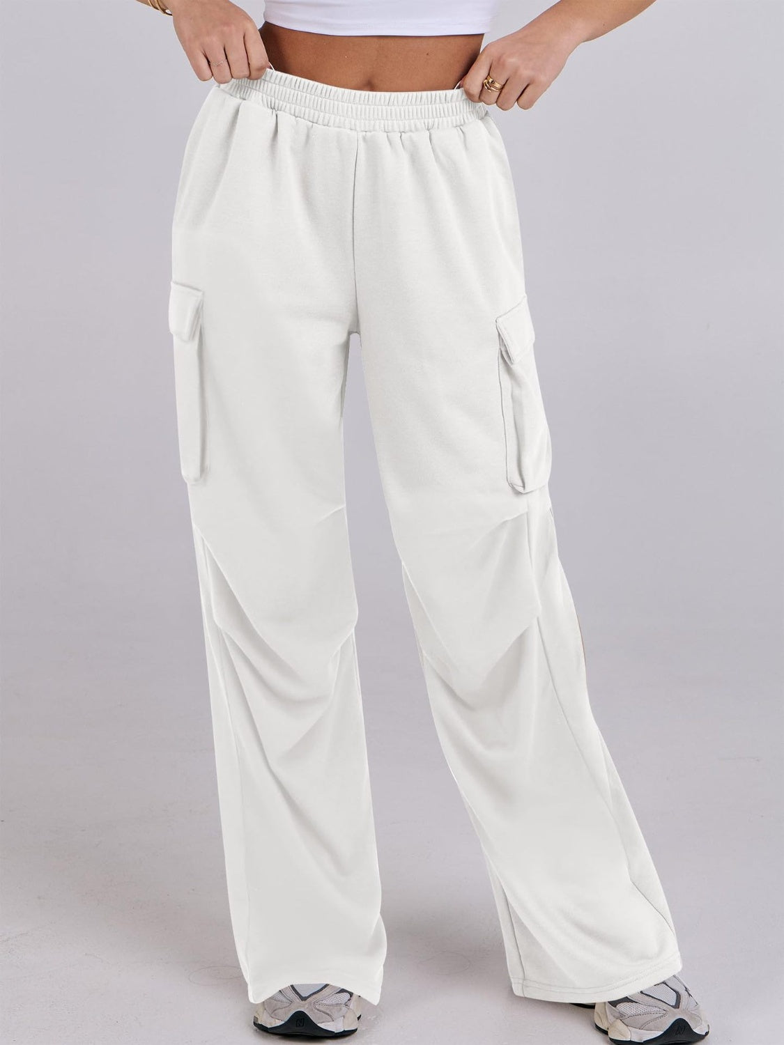 Hazel Blues® |  Elastic Waist Wide Leg Pants with Pockets