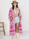 Hazel Blues® | Printed Open Front Longline Cardigan