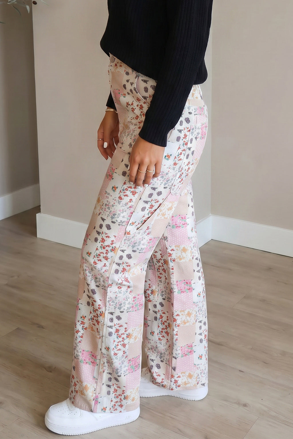 Eloise Jane Floral Wide-Leg Jeans