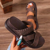 Hazel Blues® |  Crisscross Open Toe Platform Sandals