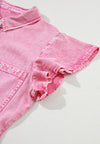 Hazel Blues® |  Collared Neck Button Down Mini Denim Dress