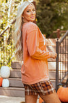 Hazel Blues® |  Orange PUMPKIN Spice Graphic Corded Crewneck Sweatshirt