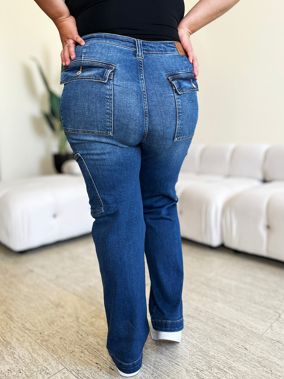 Hazel Blues® |  Judy Blue High Waist Straight Cargo Jeans