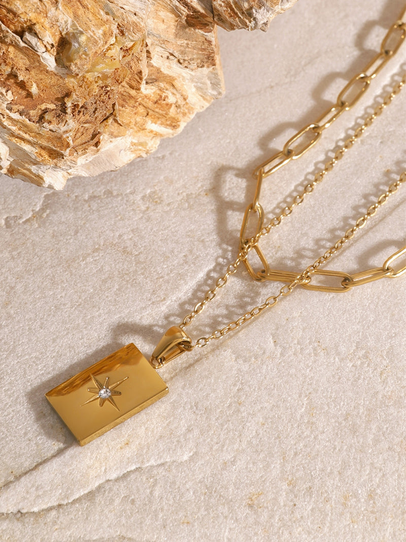 Hazel Blues® |  18K Gold-Plated Stainless Steel Double-Layered Necklace