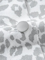 Hazel Blues® |  Leopard Button Up Long Sleeve Denim Jacket
